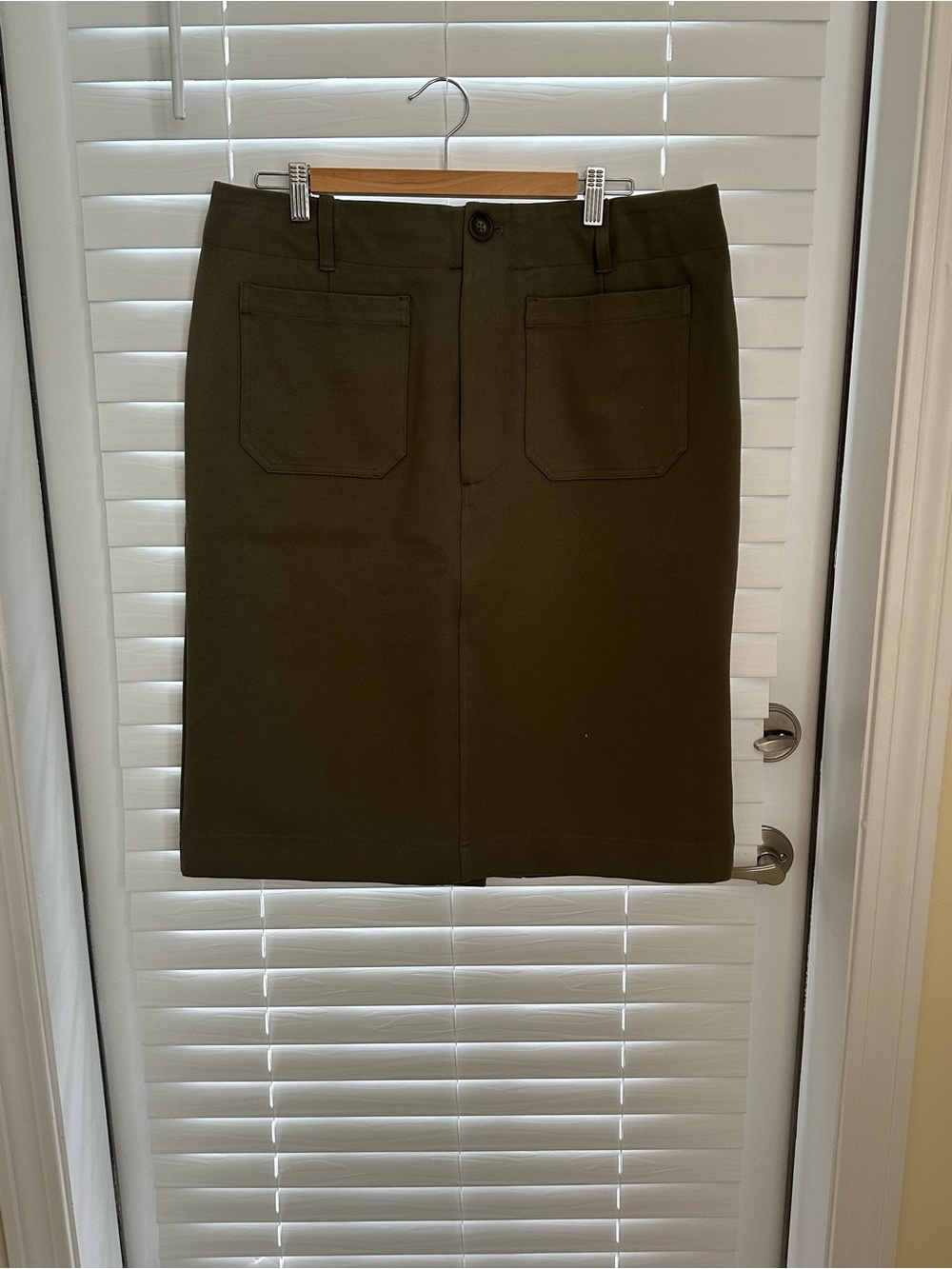 Anthropologie Olive Green Pencil Skirt